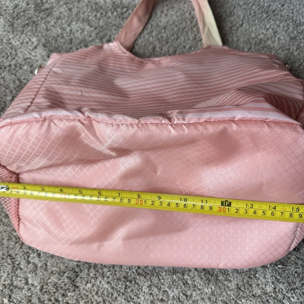 Thirty One 31 Peach Stripe Bag All Pro Tote Pool Beach Gym Yoga Diaper *Read